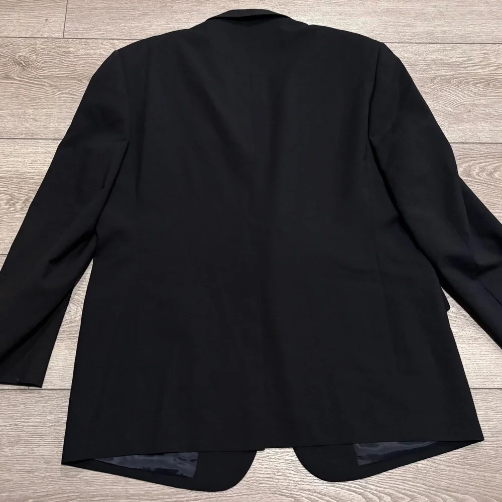 Brooks Brothers Blazer Mens 46R Black BrooksCool Two Button Suit Jacket Business